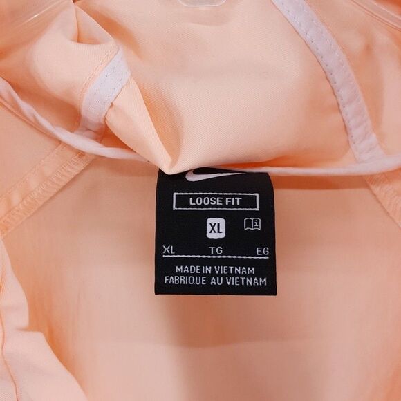 NIKE Running Jacket Womens XL Pastel Pink Pullover Loose Fit Hooded Windbreaker - Picture 2 of 11